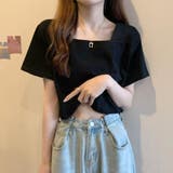 スクエアネックTシャツ レディース 10代 | Amulet | 詳細画像9 