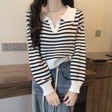 ボーダーポロニット レディース 10代 | Amulet | 詳細画像12 