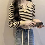 ボーダーポロニット レディース 10代 | Amulet | 詳細画像15 