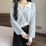 ボーダーポロニット レディース 10代 | Amulet | 詳細画像3 