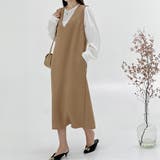 ベージュ | Vネックジャンパースカート 10代 20代 | Amulet