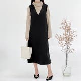 ブラック | Vネックジャンパースカート 10代 20代 | Amulet