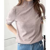 モカ | ハイネック半袖ニットトップス レディース 韓国 | Amulet