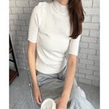 半袖リブニットソー レディース 韓国 | Amulet | 詳細画像2 