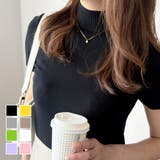 半袖ハイネックニットソー レディース 韓国 | Amulet | 詳細画像1 