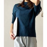 ネイビー | ハイネックニットソー レディース ニットソー | Amulet