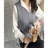 ケーブルニットベスト レディース ニットベスト | Amulet | 詳細画像19 