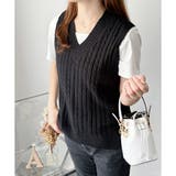 ケーブルニットベスト レディース ニットベスト | Amulet | 詳細画像2 