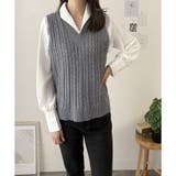 ケーブルニットベスト レディース ニットベスト | Amulet | 詳細画像20 