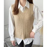 ケーブルニットベスト レディース ニットベスト | Amulet | 詳細画像21 