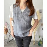 ケーブルニットベスト レディース ニットベスト | Amulet | 詳細画像8 