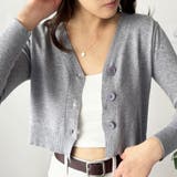 グレー | Vネックショート丈カーディガン レディース カーディガン | Amulet