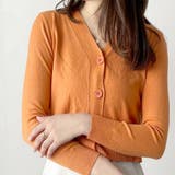 オレンジ | Vネックショート丈カーディガン レディース カーディガン | Amulet