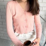ピンク | Vネックショート丈カーディガン レディース カーディガン | Amulet