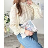 アイボリー | フラワーシャギーブラウス レディース 韓国 | Amulet