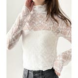 ホワイト | 花柄シアートップス レディース 韓国 | Amulet