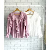 フリルシフォンブラウス レディース 韓国 | Amulet | 詳細画像23 