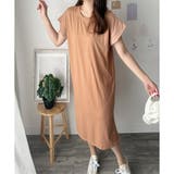 ベージュ | 半袖ロングTシャツワンピース 夏トップス 半袖 | Amulet