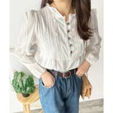 レースライクフリルブラウス ブラウス ギャザー | Amulet | 詳細画像3 