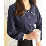 バイカラーパイピング長袖ブラウス レディース トップス | Amulet | 詳細画像12 