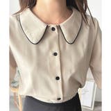 バイカラーパイピング長袖ブラウス レディース トップス | Amulet | 詳細画像19 