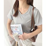 リブタッチVネックトップス リブ 韓国 | Amulet | 詳細画像3