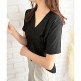 クロスデザインVネックTシャツ ラフ デイリー | Amulet | 詳細画像15