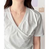 クロスデザインVネックTシャツ ラフ デイリー | Amulet | 詳細画像19