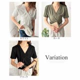 クロスデザインVネックTシャツ ラフ デイリー | Amulet | 詳細画像5