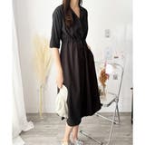 五分袖ウエストマークワンピース レディース ミモレ丈 | Amulet | 詳細画像11 