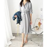 五分袖ウエストマークワンピース レディース ミモレ丈 | Amulet | 詳細画像15 