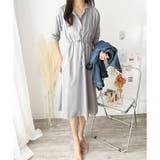 五分袖ウエストマークワンピース レディース ミモレ丈 | Amulet | 詳細画像17 