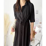 五分袖ウエストマークワンピース レディース ミモレ丈 | Amulet | 詳細画像3 