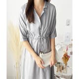 五分袖ウエストマークワンピース レディース ミモレ丈 | Amulet | 詳細画像4 