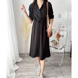 五分袖ウエストマークワンピース レディース ミモレ丈 | Amulet | 詳細画像6 