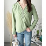 フェイクボタンデザインブラウス シンプル 長袖 | Amulet | 詳細画像19 