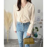 フェイクボタンデザインブラウス シンプル 長袖 | Amulet | 詳細画像22 