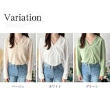 フェイクボタンデザインブラウス シンプル 長袖 | Amulet | 詳細画像5 