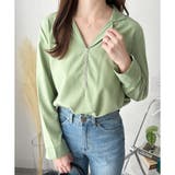 フェイクボタンデザインブラウス シンプル 長袖 | Amulet | 詳細画像7 