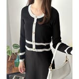 フェイクボタン配色ニット レディース 長袖 | Amulet | 詳細画像10 