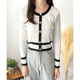 フェイクボタン配色ニット レディース 長袖 | Amulet | 詳細画像14 