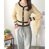 フェイクボタン配色ニット レディース 長袖 | Amulet | 詳細画像24 