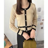 フェイクボタン配色ニット レディース 長袖 | Amulet | 詳細画像8 