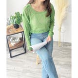 透かし編みニットトップス レディース 長袖 | Amulet | 詳細画像4 