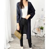 リネン風ノーカラーシャツアウター レディース 羽織り | Amulet | 詳細画像14 