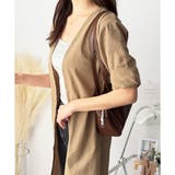 リネン風ノーカラーシャツアウター レディース 羽織り | Amulet | 詳細画像15 