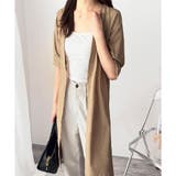 リネン風ノーカラーシャツアウター レディース 羽織り | Amulet | 詳細画像4 