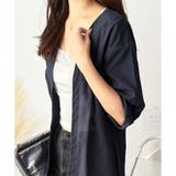 リネン風ノーカラーシャツアウター レディース 羽織り | Amulet | 詳細画像9 