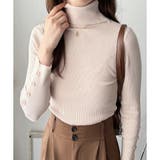 袖ボタンリブタートルニット レディース 長袖 | Amulet | 詳細画像19 