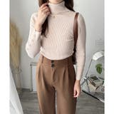 袖ボタンリブタートルニット レディース 長袖 | Amulet | 詳細画像2 